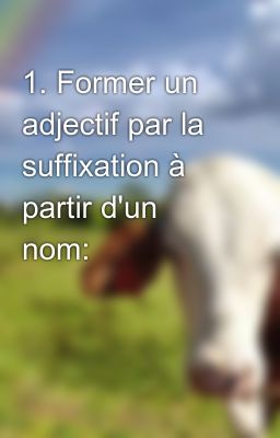 1. Former un adjectif par la suffixation à partir d'un nom: