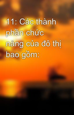 11: Các thành phần chức năng của đô thị bao gồm: