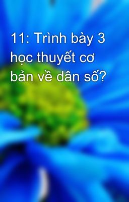 11: Trình bày 3 học thuyết cơ bản về dân số?