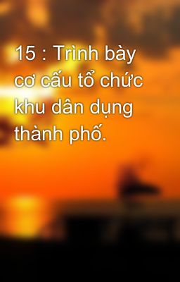 15 : Trình bày cơ cấu tổ chức khu dân dụng thành phố.