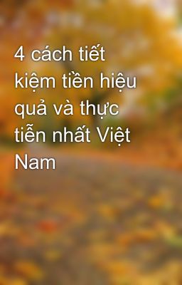 4 cách tiết kiệm tiền hiệu quả và thực tiễn nhất Việt Nam