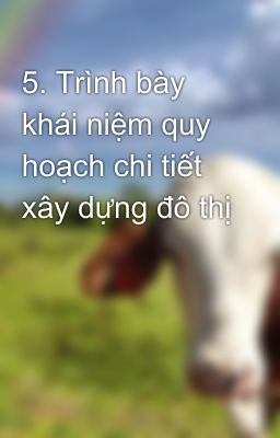 5. Trình bày khái niệm quy hoạch chi tiết xây dựng đô thị