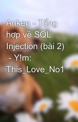 Anken - Tổng hợp về SQL Injection (bài 2)  - Y!m: This_Love_No1