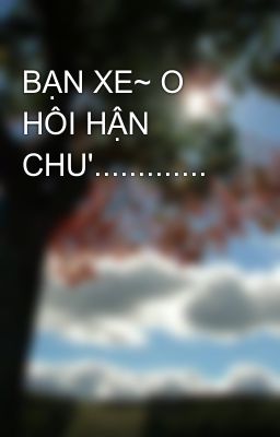 BẠN XE~ O HÔI HẬN CHU'.............