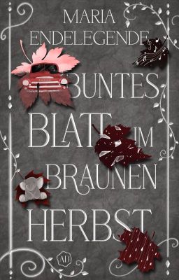 Buntes Blatt im braunen Herbst