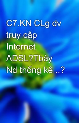 C7.KN CLg dv truy cập Internet ADSL?Tbày Nd thống kê ..?