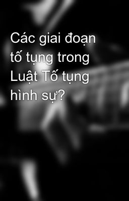 Các giai đoạn tố tụng trong Luật Tố tụng hình sự?