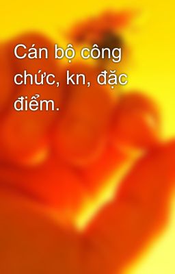 Cán bộ công chức, kn, đặc điểm.