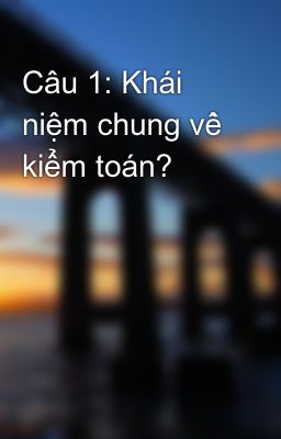 Câu 1: Khái niệm chung về kiểm toán?