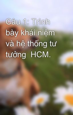 Câu 1: Trình bày khái niệm và hệ thống tư tưởng  HCM.