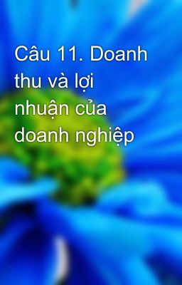 Câu 11. Doanh thu và lợi nhuận của doanh nghiệp