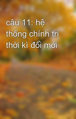 câu 11: hệ thống chính trị thời kì đổi mới