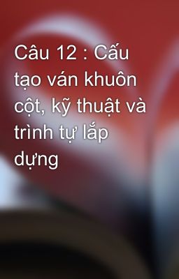 Câu 12 : Cấu tạo ván khuôn cột, kỹ thuật và trình tự lắp dựng