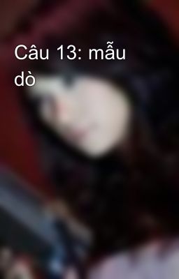 Câu 13: mẫu dò