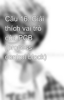 Câu 16: Giải thích vai trò của PCB (process control block)