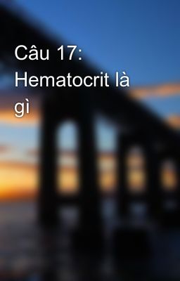 Câu 17: Hematocrit là gì