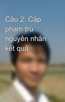 Câu 2: Cặp phạm trù nguyên nhân kết quả