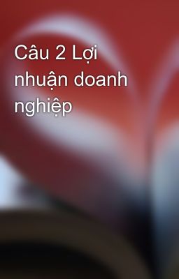 Câu 2 Lợi nhuận doanh nghiệp