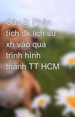 Câu 2: Phân tích đk lịch sử xh vào quá trình hình thành TT HCM