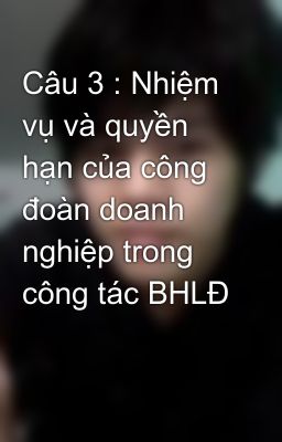 Câu 3 : Nhiệm vụ và quyền hạn của công đoàn doanh nghiệp trong công tác BHLĐ