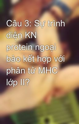 Câu 3: Sự trình diện KN protein ngoại bào kết hợp với phân tử MHC lớp II?