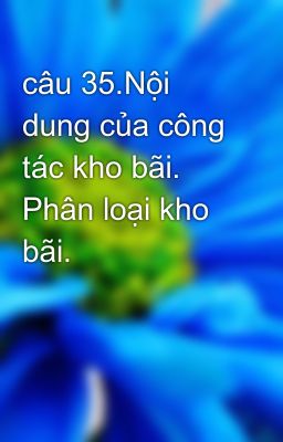 câu 35.Nội dung của công tác kho bãi. Phân loại kho bãi.