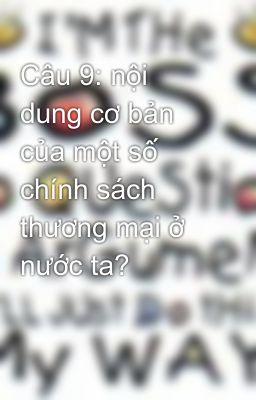 Câu 9: nội dung cơ bản của một số chính sách thương mại ở nước ta?