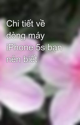 Chi tiết về dòng máy iPhone 5s bạn nên biết