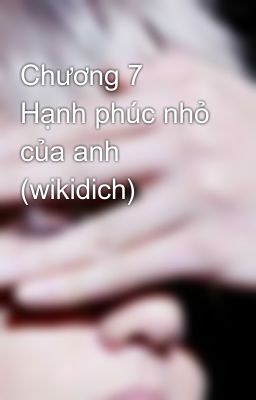 Chương 7 Hạnh phúc nhỏ của anh (wikidich)