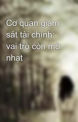 Cơ quan giám sát tài chính: vai trò còn mờ nhạt