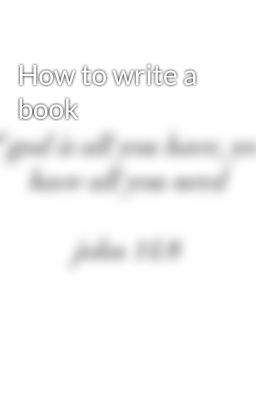 How to write a book