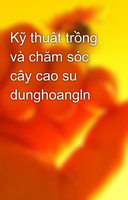 Kỹ thuật trồng và chăm sóc cây cao su dunghoangln