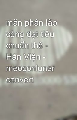 mãn phân lão công đạt tiêu chuẩn thê - Hàn Viện - meoconlunar convert