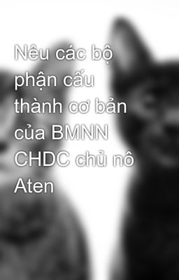 Nêu các bộ phận cấu thành cơ bản của BMNN CHDC chủ nô Aten