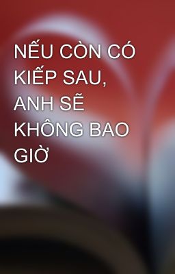 NẾU CÒN CÓ KIẾP SAU, ANH SẼ KHÔNG BAO GIỜ