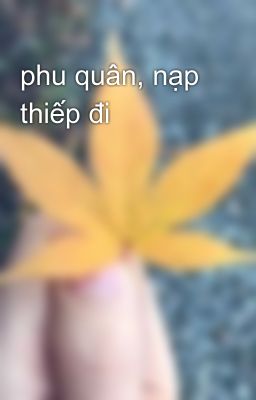 phu quân, nạp thiếp đi