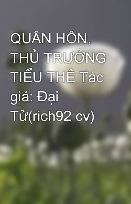 QUÂN HÔN, THỦ TRƯỞNG TIỂU THÊ Tác giả: Đại Tử(rich92 cv)