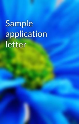 Sample application letter