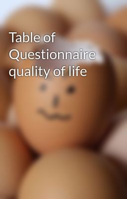 Table of Questionnaire quality of life