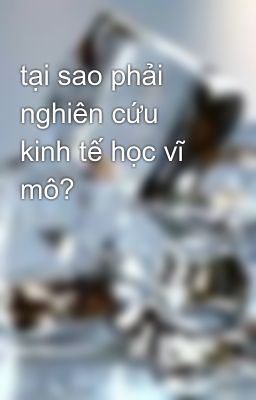 tại sao phải nghiên cứu kinh tế học vĩ mô?