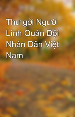 Thư gởi Người Lính Quân Đội Nhân Dân Việt Nam