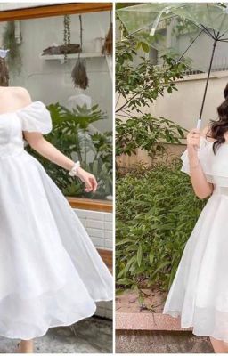 Top 15 mẫu váy trắng vai dự tiệc sang trọng cao cấp chất lượng tốt