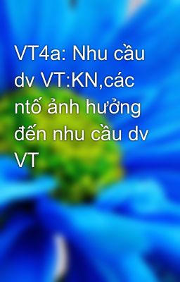 VT4a: Nhu cầu dv VT:KN,các ntố ảnh hưởng đến nhu cầu dv VT